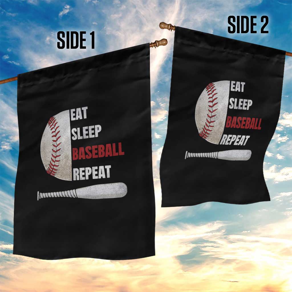 Baseball Player Garden Flag Retro Funny Eat Sleep Baseball Repeat TS10 Print Your Wear