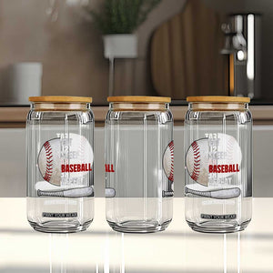Baseball Player Glass Can Retro Funny Eat Sleep Baseball Repeat TS10 Print Your Wear