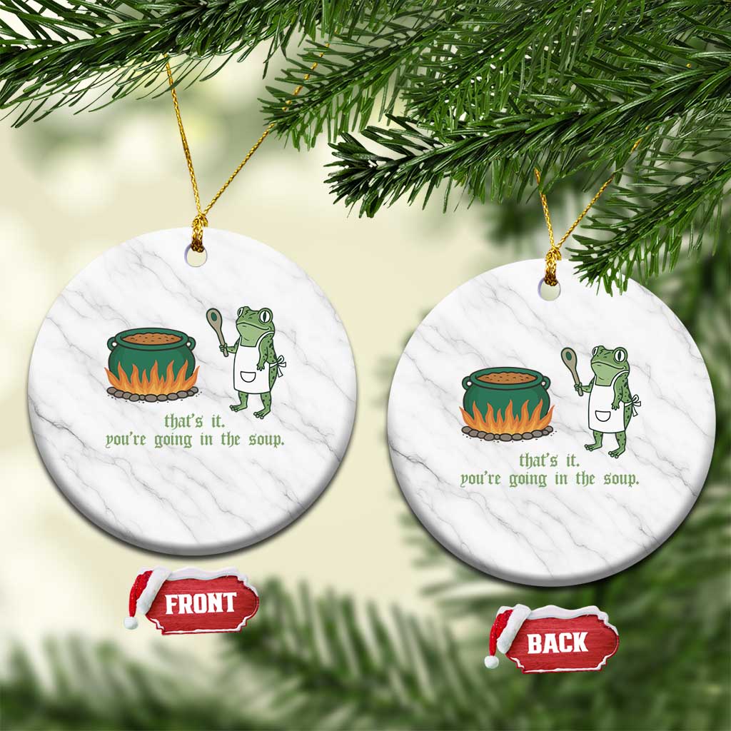 Funny Frog Ceramic Ornament Thats It You're Going In The Soup Weird Weirdcore Meme TS10 1pc White Marble Print Your Wear