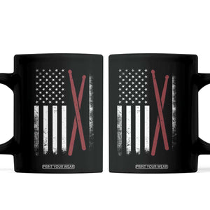 American Flag Drumsticks Coffee Mug USA Drummers Vintage Drum Sticks TS10 Black Print Your Wear