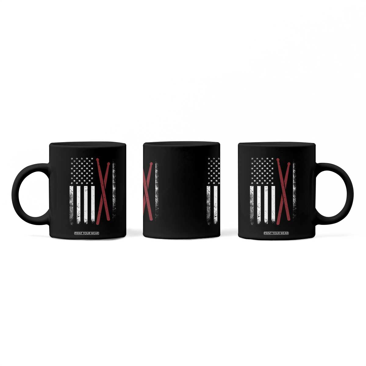 American Flag Drumsticks Coffee Mug USA Drummers Vintage Drum Sticks TS10 Print Your Wear