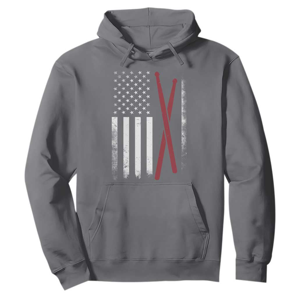American Flag Drumsticks Hoodie USA Drummers Vintage Drum Sticks TS10 Charcoal Print Your Wear