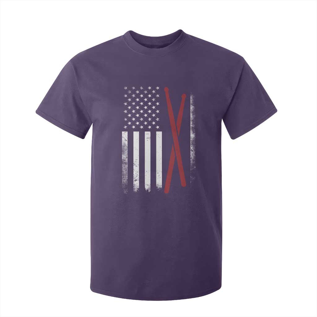 American Flag Drumsticks T Shirt For Kid USA Drummers Vintage Drum Sticks TS10 Purple Print Your Wear