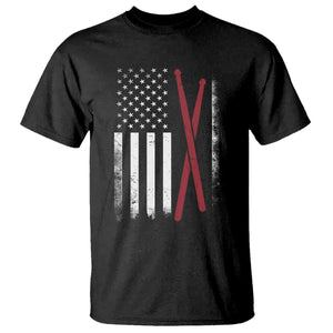American Flag Drumsticks T Shirt USA Drummers Vintage Drum Sticks TS10 Black Print Your Wear
