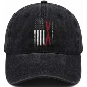American Flag Drumsticks Washed Cotton Baseball Cap USA Drummers Vintage Drum Sticks TS10 Washed Cap Universal Fit Black Print Your Wear