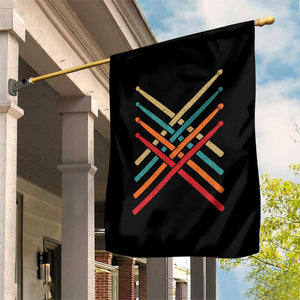 Retro Vintage Drummer Garden Flag 70s 80s Distressed Drum Sticks TS10 Print Your Wear