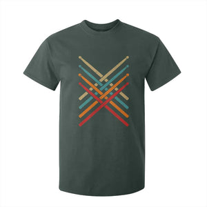 Retro Vintage Drummer T Shirt For Kid 70s 80s Distressed Drum Sticks TS10 Dark Forest Green Print Your Wear
