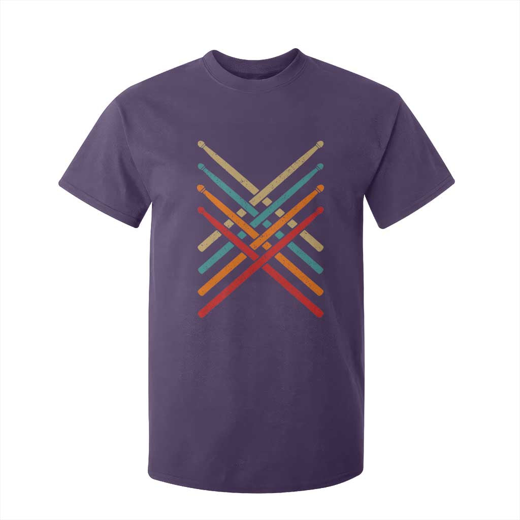 Retro Vintage Drummer T Shirt For Kid 70s 80s Distressed Drum Sticks TS10 Purple Print Your Wear