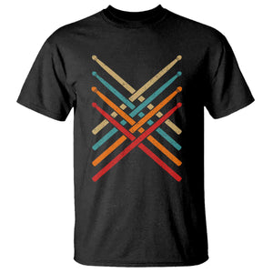 Retro Vintage Drummer T Shirt 70s 80s Distressed Drum Sticks TS10 Black Print Your Wear