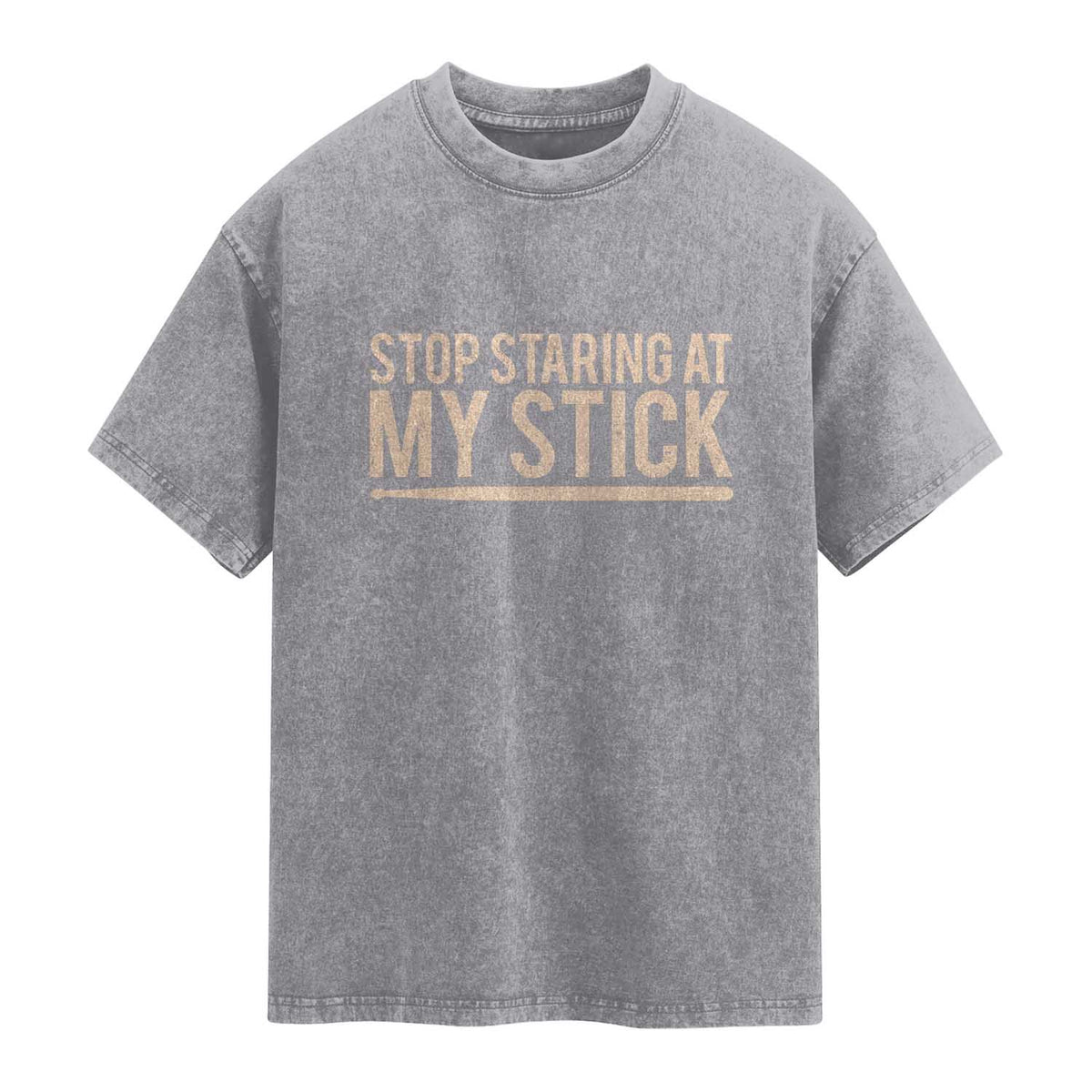 Funny Drumming Washed Cotton T-Shirt Stop Staring At My Stick Drummer