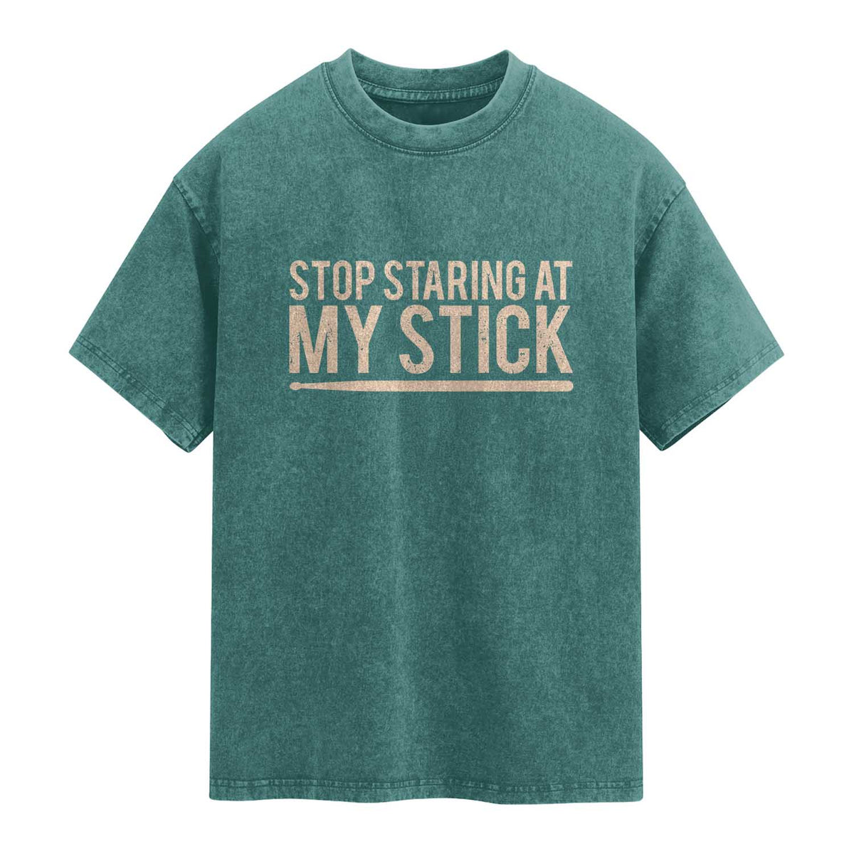 Funny Drumming Washed Cotton T-Shirt Stop Staring At My Stick Drummer