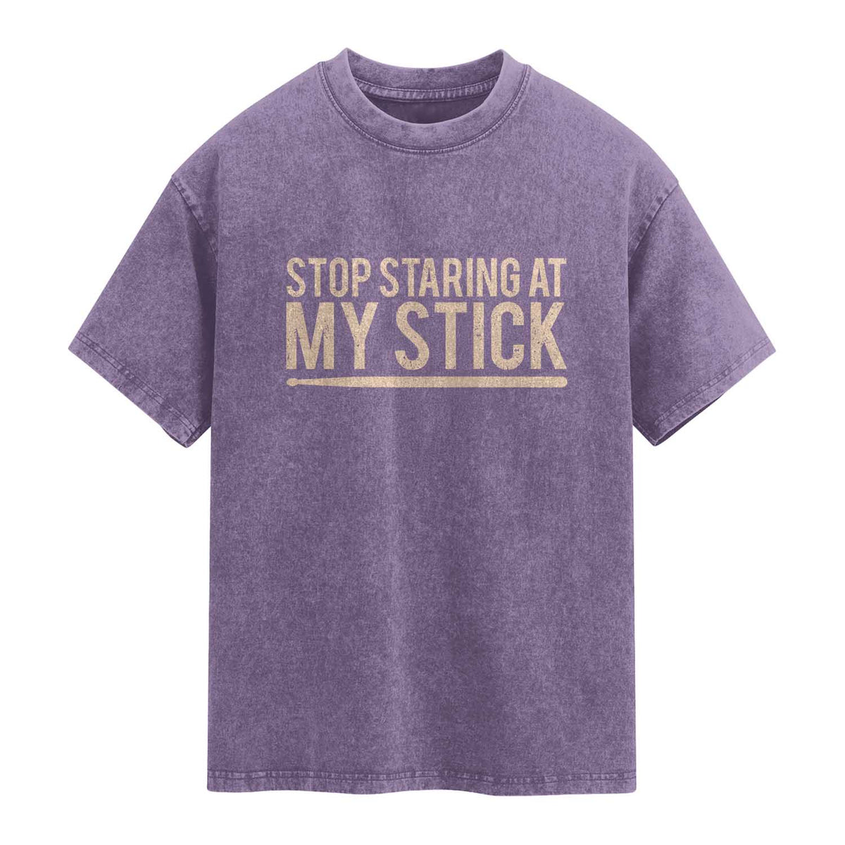 Funny Drumming Washed Cotton T-Shirt Stop Staring At My Stick Drummer