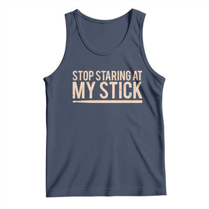 Funny Drumming Tank Top Stop Staring At My Stick Drummer TS10 Navy Print Your Wear