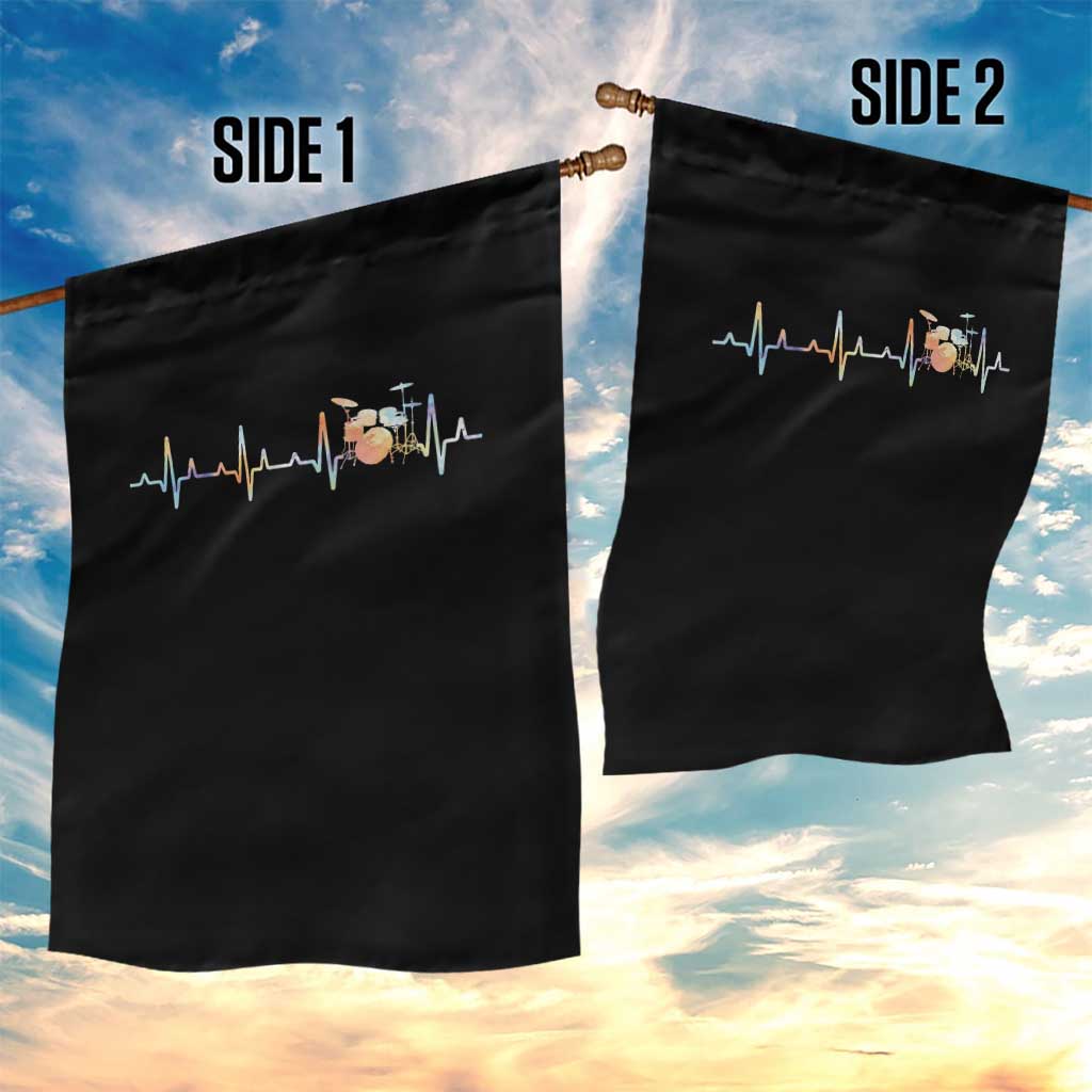Drums Heartbeat Garden Flag Drummer Percussionist Silhouette TS10 Print Your Wear