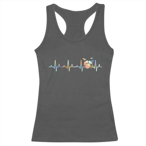 Drums Heartbeat Racerback Tank Top Drummer Percussionist Silhouette TS10 Dark Heather Print Your Wear
