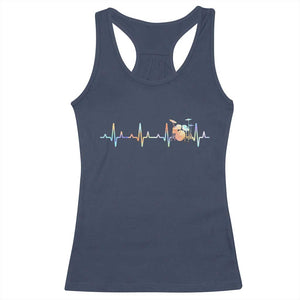 Drums Heartbeat Racerback Tank Top Drummer Percussionist Silhouette TS10 Navy Print Your Wear