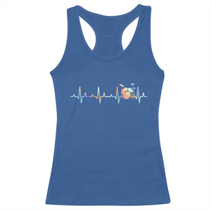 Drums Heartbeat Racerback Tank Top Drummer Percussionist Silhouette TS10 Royal Blue Print Your Wear