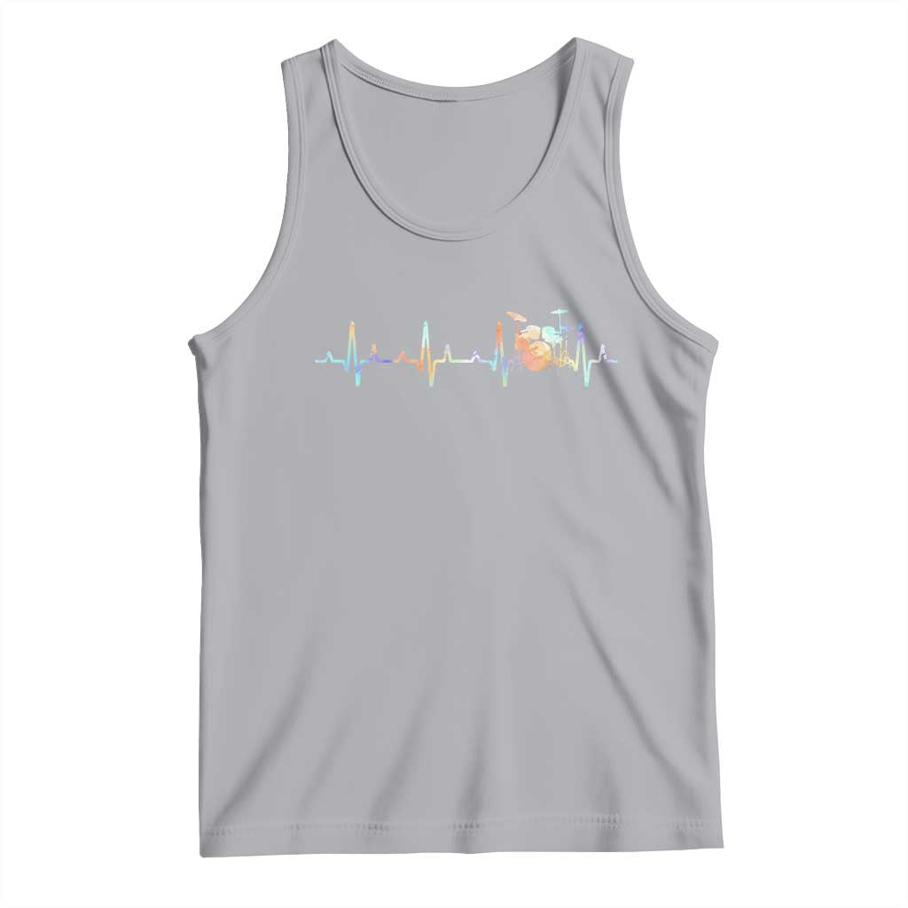 Drums Heartbeat Tank Top Drummer Percussionist Silhouette TS10 Athletic Heather Print Your Wear