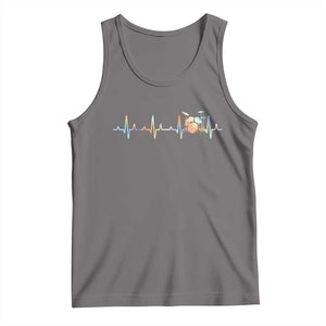 Drums Heartbeat Tank Top Drummer Percussionist Silhouette TS10 Deep Heather Print Your Wear