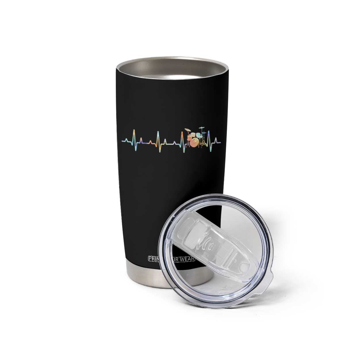 Drums Heartbeat Tumbler Cup Drummer Percussionist Silhouette TS10 Print Your Wear