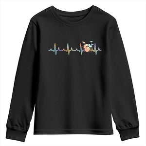 Drums Heartbeat Youth Sweatshirt Drummer Percussionist Silhouette TS10 Black Print Your Wear