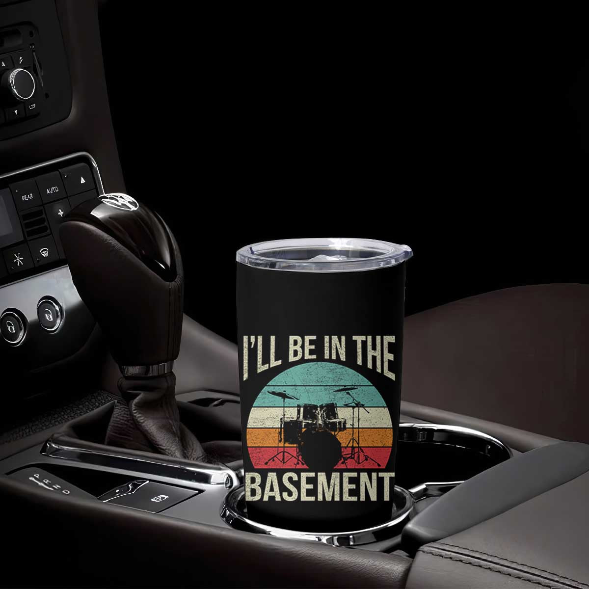 Funny Drummer Tumbler Cup Drum Set Drumming Lovers I'll Be In The Basement TS10 Print Your Wear