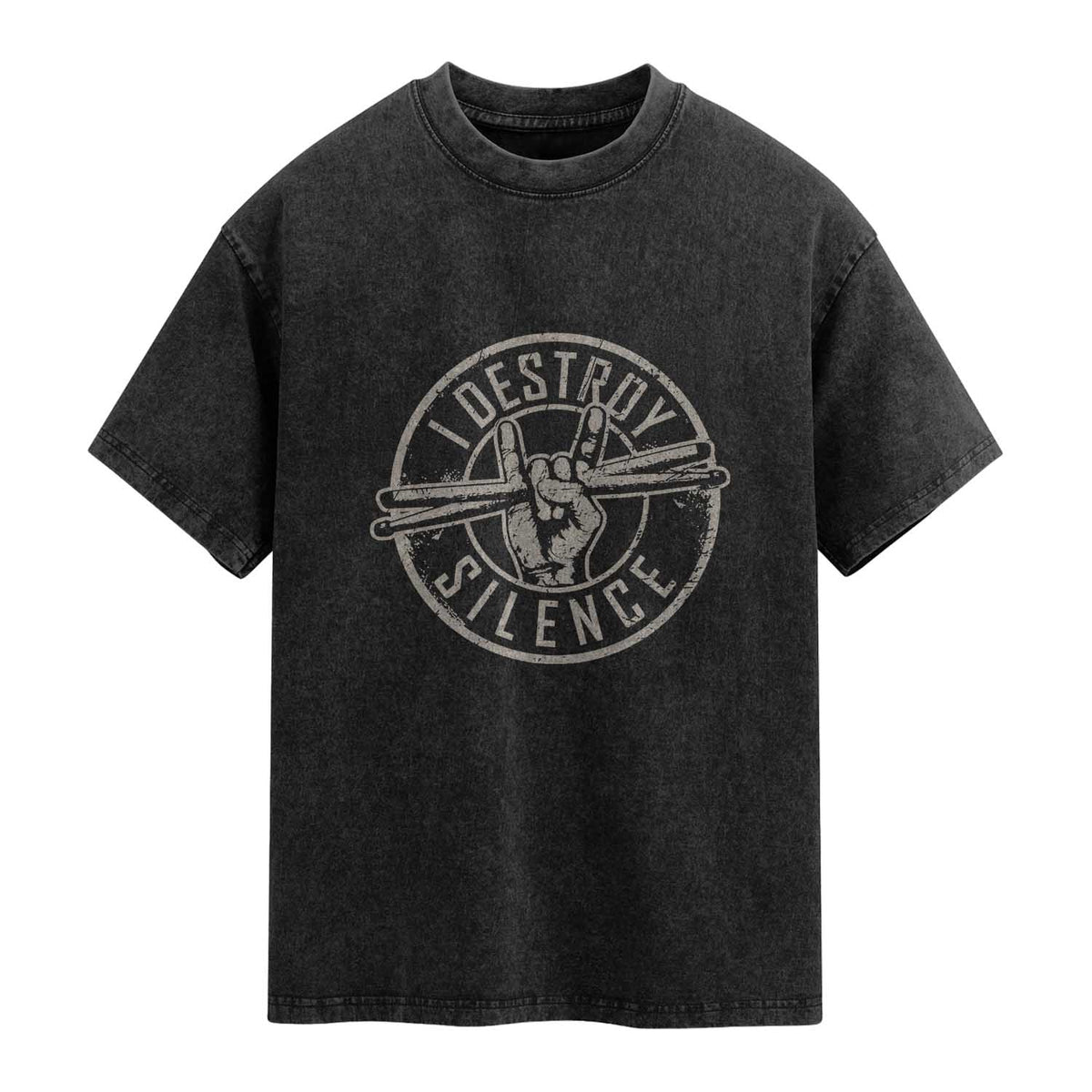 Funny Drummer Washed Cotton T-Shirt Musician Gift Percussion Lover