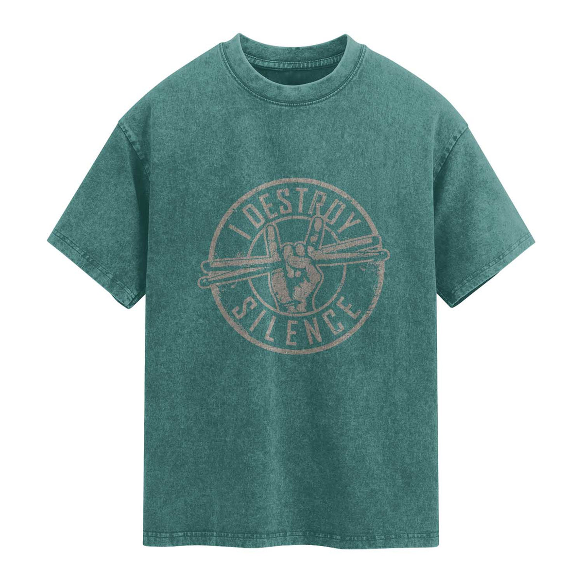 Funny Drummer Washed Cotton T-Shirt Musician Gift Percussion Lover