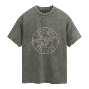 Funny Drummer Washed Cotton T-Shirt Musician Gift Percussion Lover