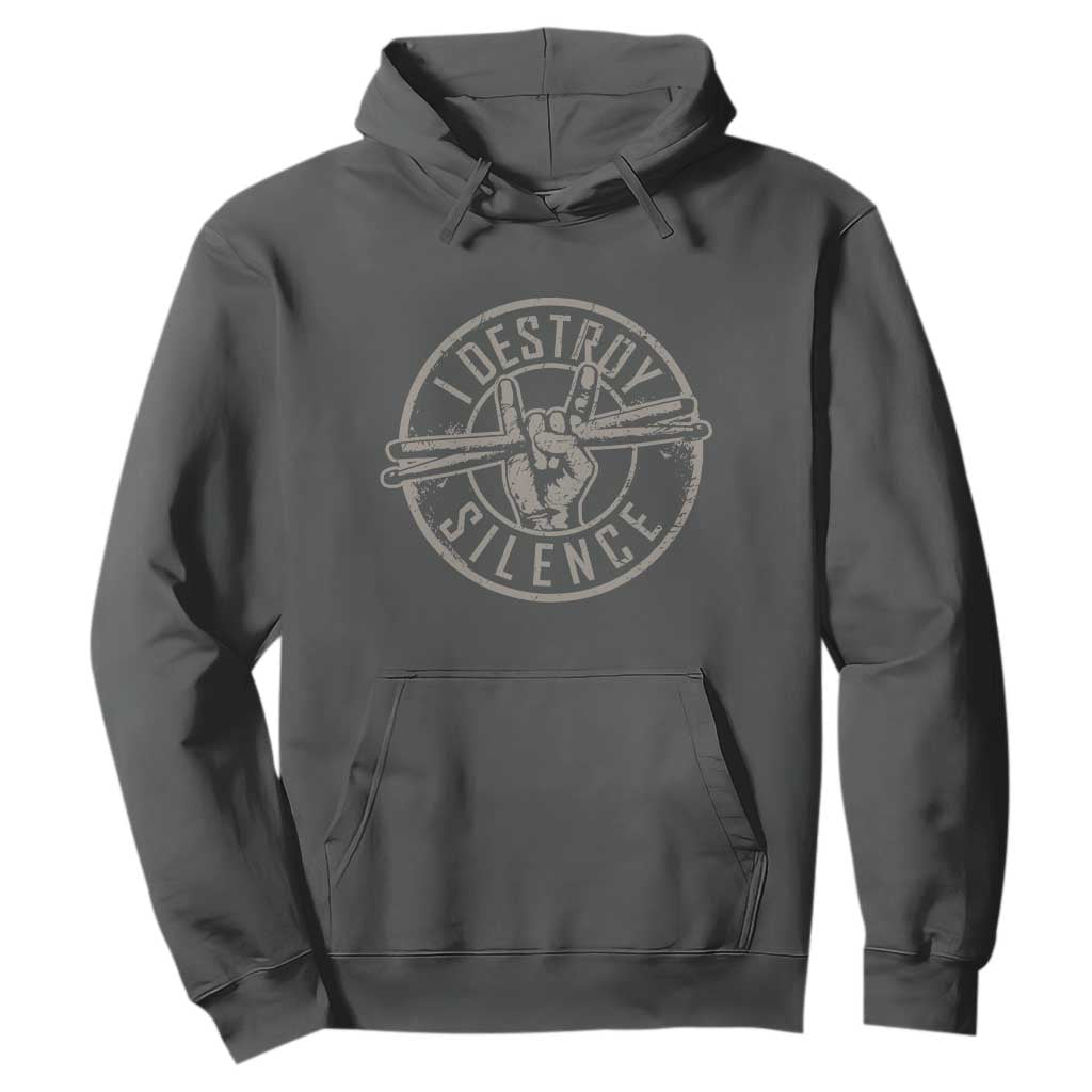 Funny Drummer Hoodie Musician Gift Percussion Lover TS10 Dark Heather Print Your Wear