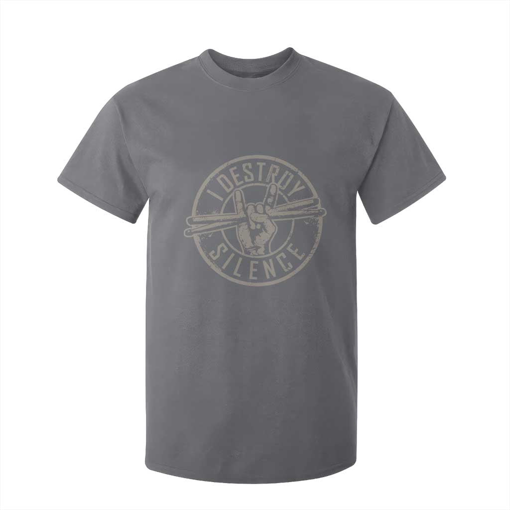 Funny Drummer T Shirt For Kid Musician Gift Percussion Lover TS10 Charcoal Print Your Wear