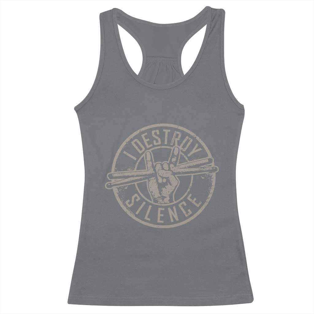 Funny Drummer Racerback Tank Top Musician Gift Percussion Lover TS10 Charcoal Print Your Wear