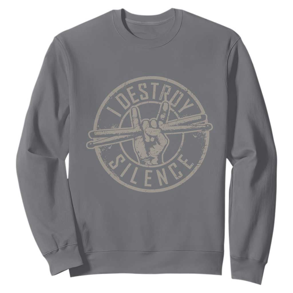 Funny Drummer Sweatshirt Musician Gift Percussion Lover TS10 Charcoal Print Your Wear
