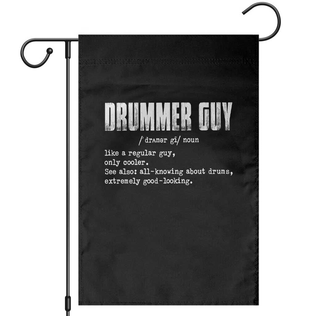 Funny Drummer Guy Garden Flag Definition Vintage Drums Drumming TS10 Black Print Your Wear