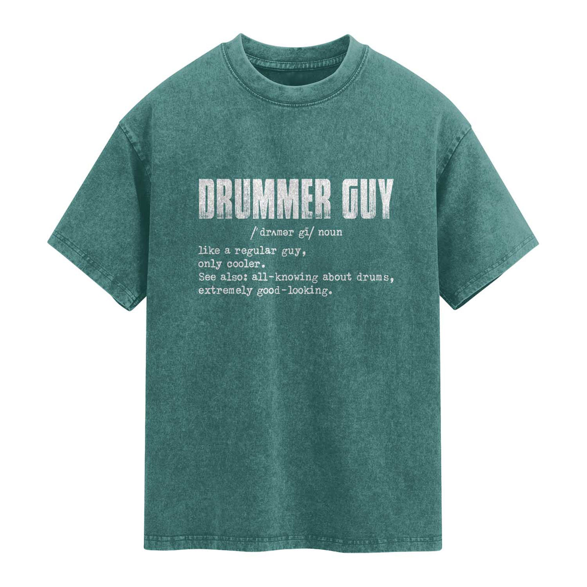 Funny Drummer Guy Washed Cotton T-Shirt Definition Vintage Drums Drumming