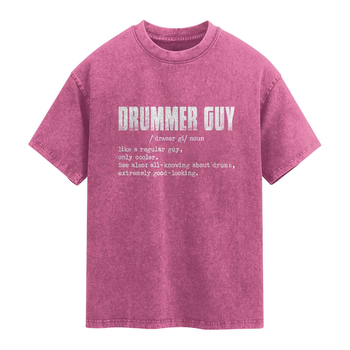 Funny Drummer Guy Washed Cotton T-Shirt Definition Vintage Drums Drumming