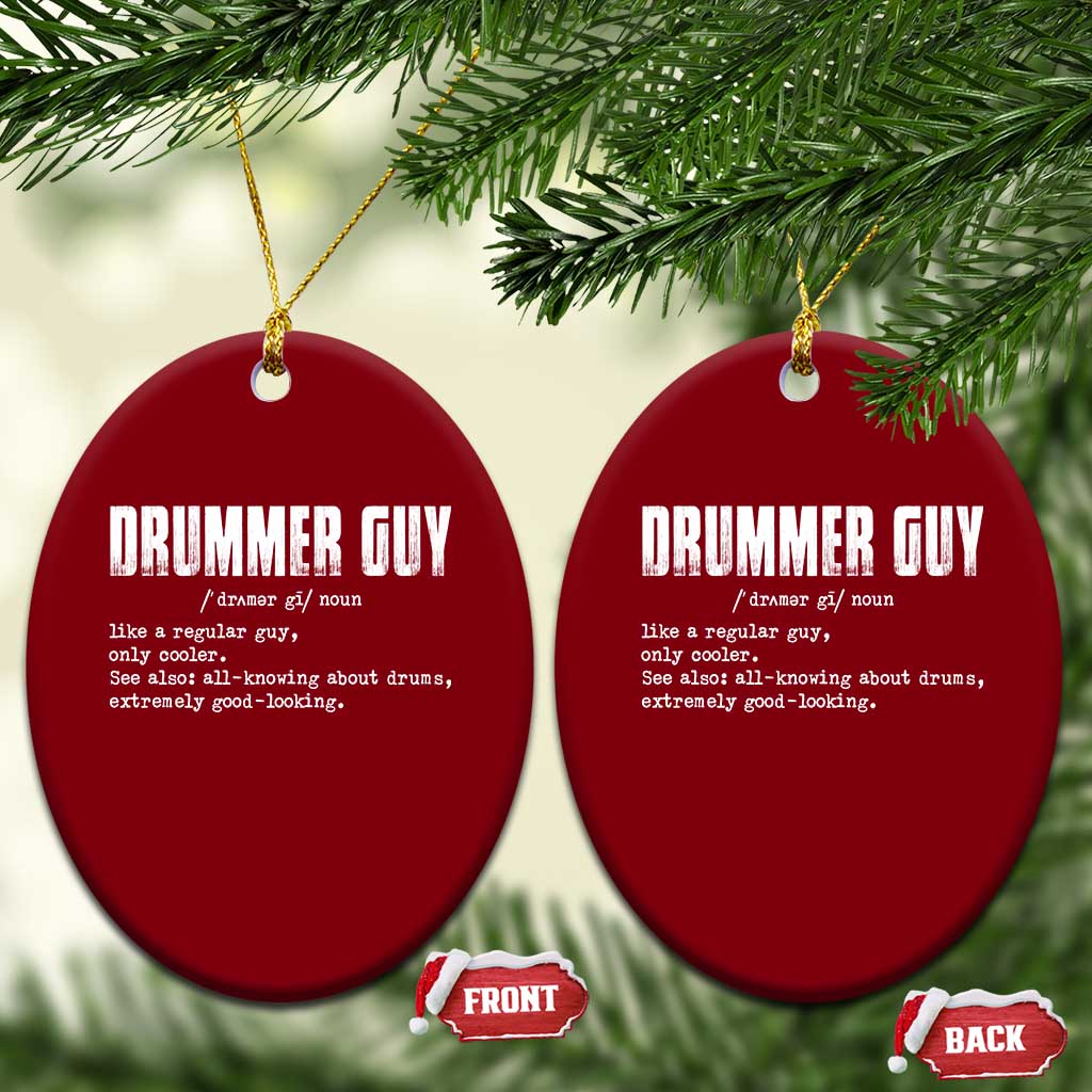 Funny Drummer Guy Ceramic Ornament Definition Vintage Drums Drumming TS10 Print Your Wear