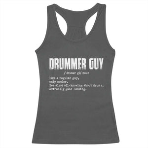 Funny Drummer Guy Racerback Tank Top Definition Vintage Drums Drumming TS10 Dark Heather Print Your Wear