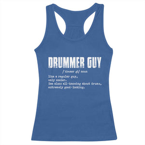 Funny Drummer Guy Racerback Tank Top Definition Vintage Drums Drumming TS10 Royal Blue Print Your Wear