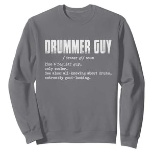 Funny Drummer Guy Sweatshirt Definition Vintage Drums Drumming TS10 Charcoal Print Your Wear