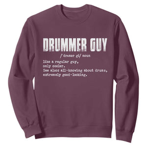Funny Drummer Guy Sweatshirt Definition Vintage Drums Drumming TS10 Maroon Print Your Wear