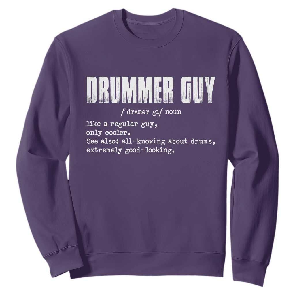 Funny Drummer Guy Sweatshirt Definition Vintage Drums Drumming TS10 Purple Print Your Wear
