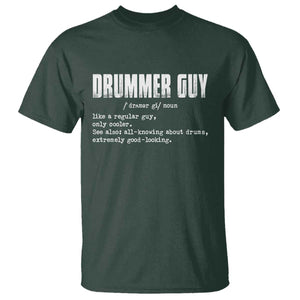 Funny Drummer Guy T Shirt Definition Vintage Drums Drumming TS10 Dark Forest Green Print Your Wear