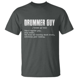 Funny Drummer Guy T Shirt Definition Vintage Drums Drumming TS10 Dark Heather Print Your Wear