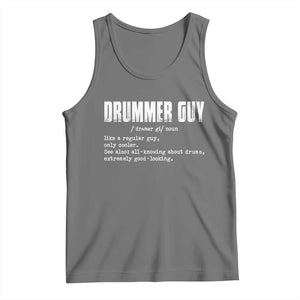 Funny Drummer Guy Tank Top Definition Vintage Drums Drumming TS10 Black Heather Print Your Wear