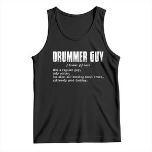 Funny Drummer Guy Tank Top Definition Vintage Drums Drumming TS10 Black Print Your Wear