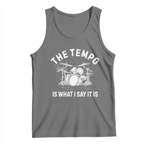 Funny Drummer Tank Top Retro The Tempo Is What I Say It is TS10 Black Heather Print Your Wear