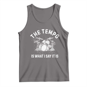 Funny Drummer Tank Top Retro The Tempo Is What I Say It is TS10 Deep Heather Print Your Wear
