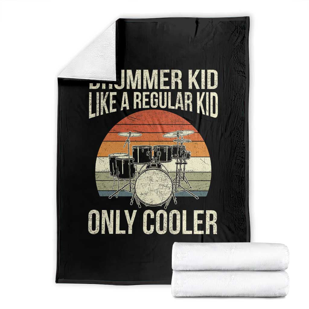 Funny Drummer Kid Like A Regular Kid But Cooler Throw Blanket TS10 Black Print Your Wear