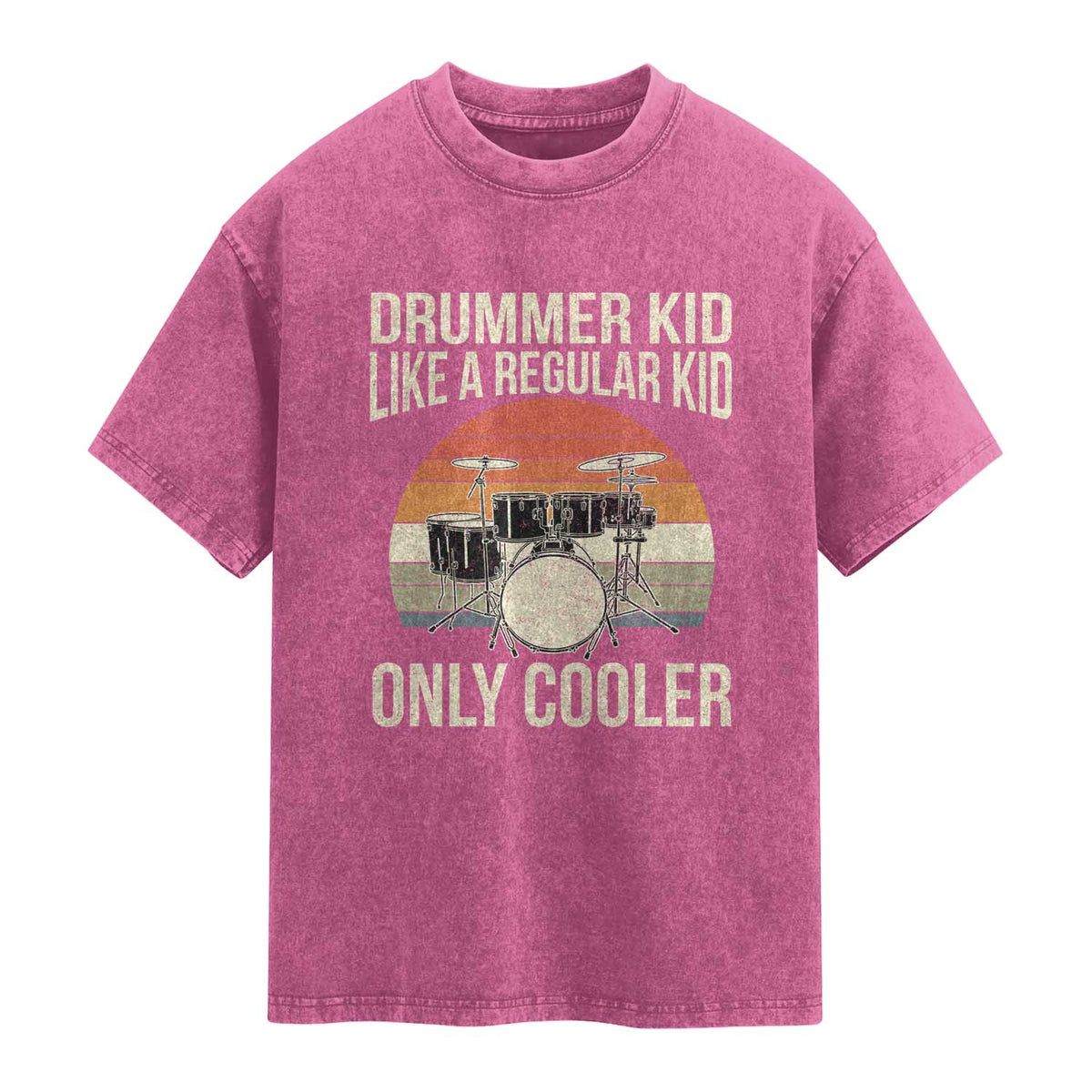 Funny Drummer Kid Like A Regular Kid But Cooler Washed Cotton T-Shirt